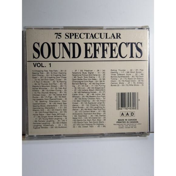 75 Spectacular Sound Effects Vol. 1 CD 1980s Sound Effects AAD Digital - Picture 3 of 3